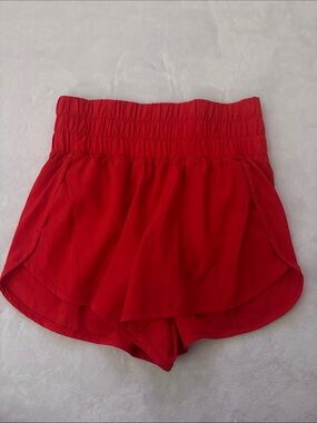 Women's Avia Red Elastic-Waist Layered Shorts